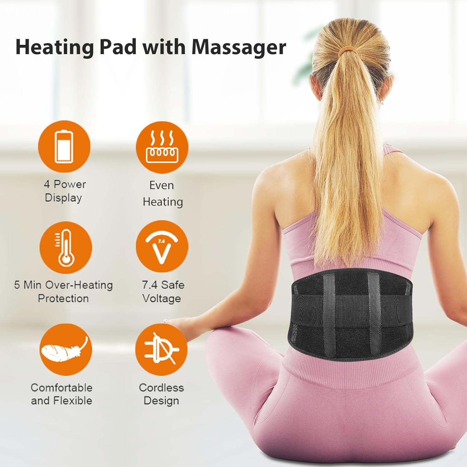 Heating Pad, Wireless Heating Belt, Back Heating, Rechargeable Battery Power Supply,Holiday Gift